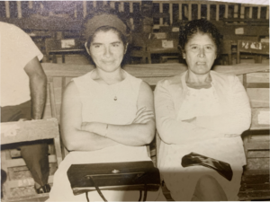 Two women sitting together