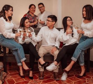 Family making a toast